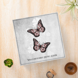 Classeur Papillon rose Famille Florale Album photo