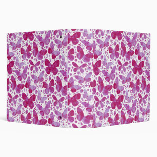 Classeur Papillons Aquarelle Magenta Rose