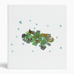 Classeur Papillons avec draps, goutte de pluie, perles
