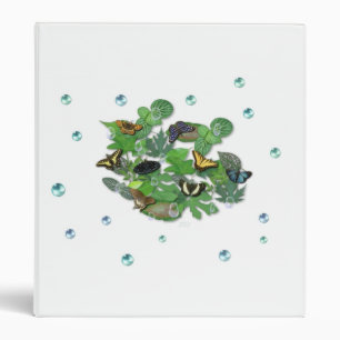 Classeur Papillons avec draps, goutte de pluie, perles