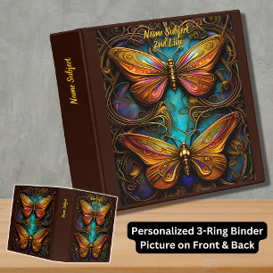 Classeur Papillons de bronze sur Aqua Blue