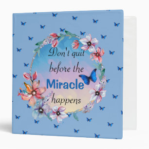 Classeur Papillons et fleurs Citation de mentalité positive