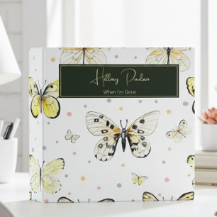 Classeur Papillons et Pois Planificateur de fin de vie