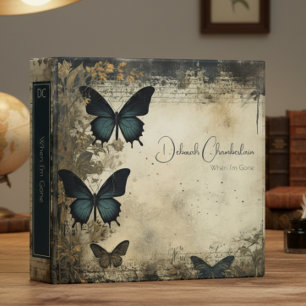 Classeur Papillons noirs vintages Planificateur de fin de v