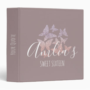 Classeur Papillons Pailletés Rose Poussiéreux Photo Sweet 1