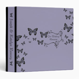 Classeur Papillons pourpres épousant l'album de souvenirs