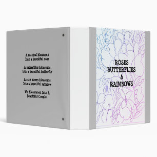 Classeur Papillons rose et arcs-en-ciel