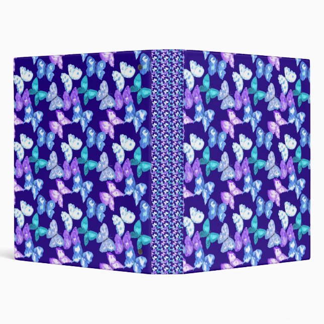 Classeur Papillons violets sur arrière - plan bleu foncé (Arrière-plan)