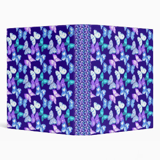 Classeur Papillons violets sur fond bleu foncé