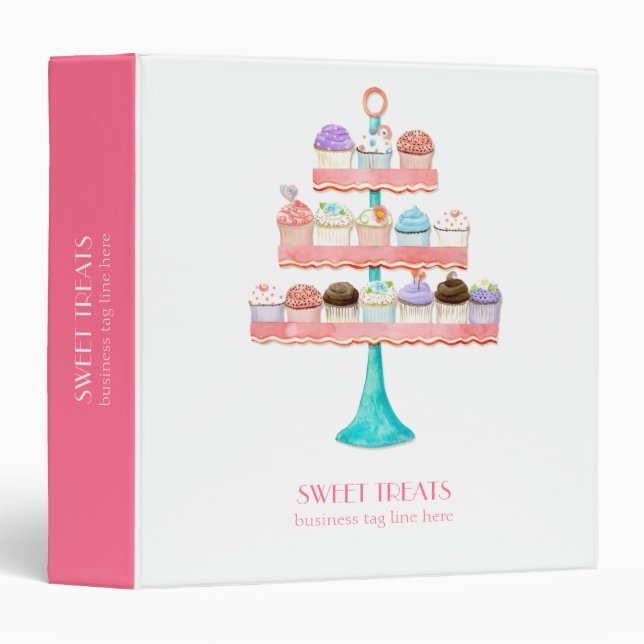 Classeur Paquet d'affaires Cupcake Dessert Baking Bakery (Devant/Côté)