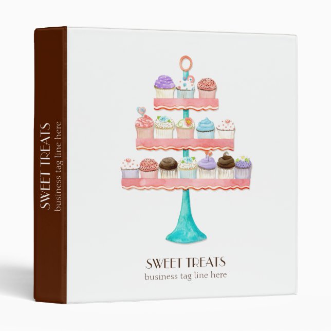 Classeur Paquet d'affaires Cupcake Dessert Baking Bakery (Devant/Côté)