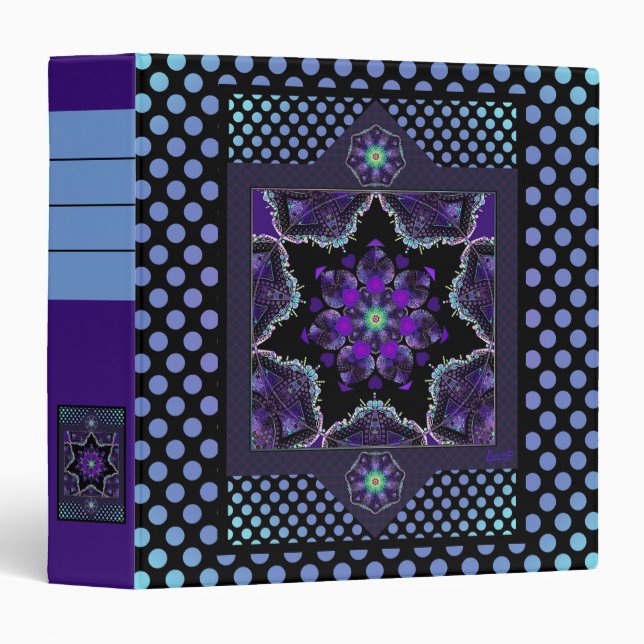 Classeur Parapluie violet & coeurs .7 (Devant/Côté)