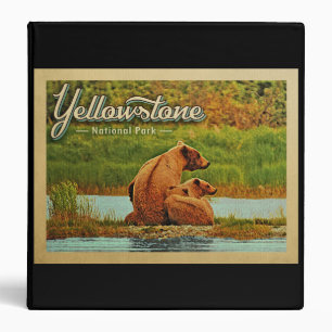 Classeur Parc national de Yellowstone Bears Vintage