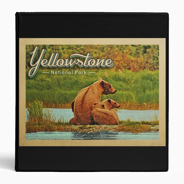 Classeur Parc national de Yellowstone Bears Vintage (Devant)