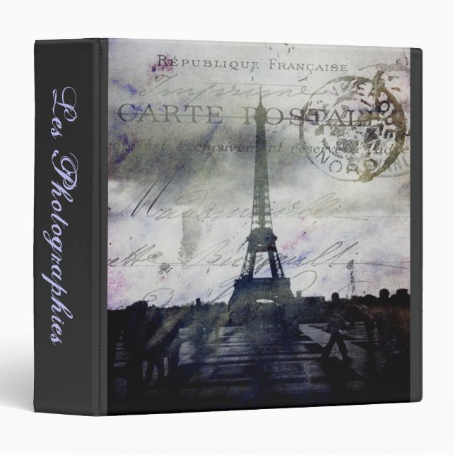 Classeur Paris texturisé Les Photographies 1,5" album (Devant/Côté)