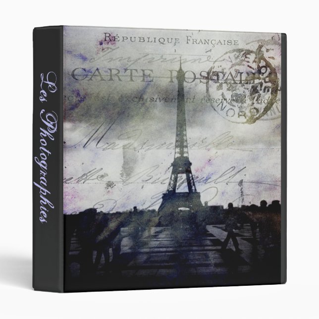 Classeur Paris texturisé Les Photographies 1" album photos (Devant/Côté)