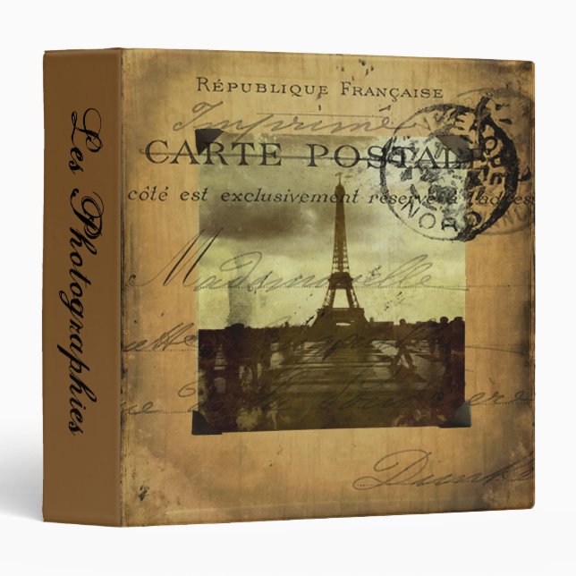 Classeur Paris timbré Les Photographies 1,5" PhotoAlbum (Devant/Côté)