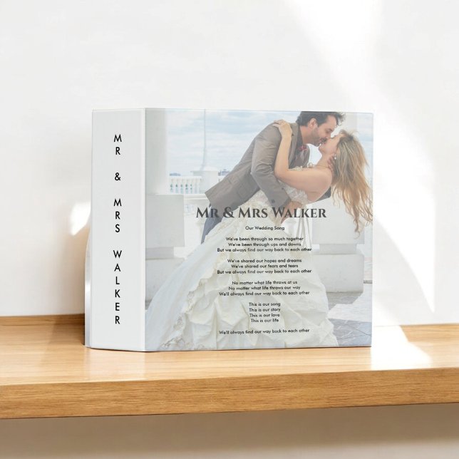 Classeur paroles de la chanson et de la photo mariage (Créateur téléchargé)