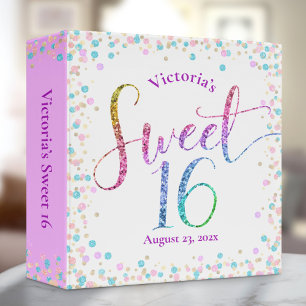 Classeur Parties scintillant arc-en-ciel Ombre Confetti Swe