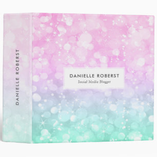 Classeur Parties scintillant Bokeh Rose & Mint Girly