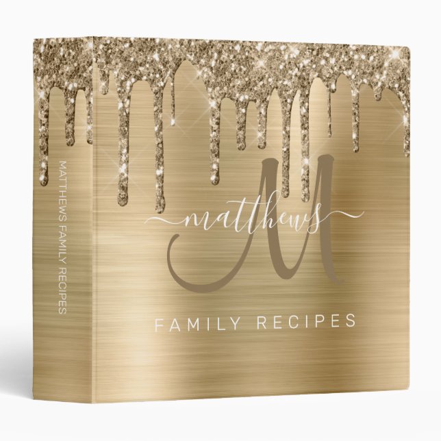 Classeur Parties scintillant Chic Gold Driving Metal Family (Devant/Côté)