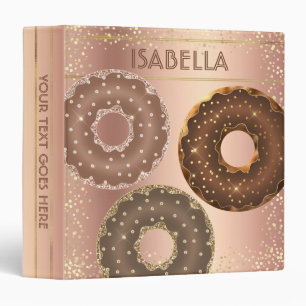 Classeur Parties scintillant d'or chocolat beignets de cuiv