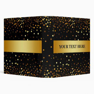 Classeur Parties scintillant d'or noir Faux Foil Confetti