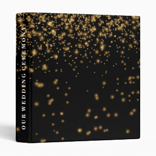 Classeur Parties scintillant d'or noir Personnaliser 3 anne