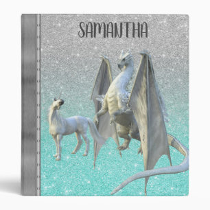 Classeur Parties scintillant Dragon De Glace Blanche Avec U