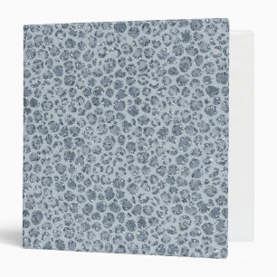 Classeur Parties scintillant Empreinte de léopard Denim Blu