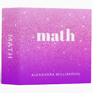 Classeur Parties scintillant Girly Pink Purple Nom de l'éco