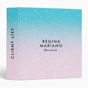 Classeur Parties scintillant Ombre Faux rose et turquoise