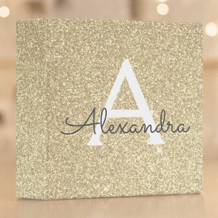 Classeur Parties scintillant Or de luxe et Monogramme étinc