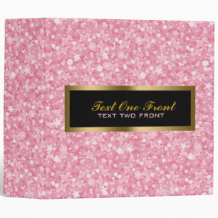 Classeur Parties scintillant Rose Et Or Et Texte Noir Retou