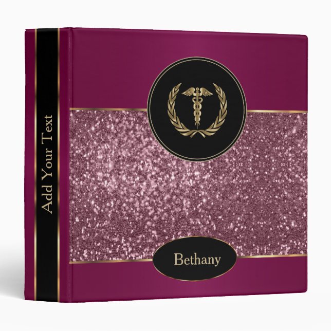 Classeur Parties scintillant rose Gold - Créez votre propre (Devant/Côté)