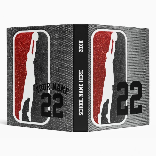 Classeur Parties scintillant rouge et noire Basketball Équi (Arrière-plan)
