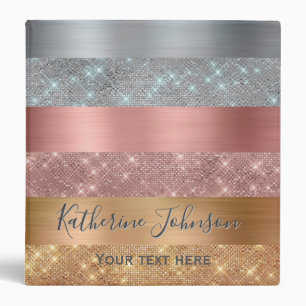Classeur Parties scintillant Silver Gold et Rose Gold Color