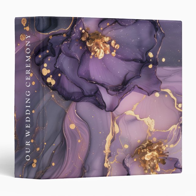 Classeur Parties scintillant Tropical Dusk Motif en marbre  (Devant/Côté)