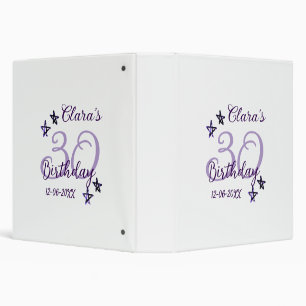 Classeur Parties scintillant violet étoiles 30e anniversair