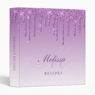 Classeur parties scintillant violet goutte rendre recette m