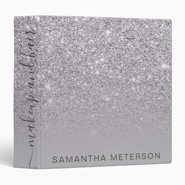 Classeur Parties scintillant violet moderne ombre lavande c (Devant/Côté)