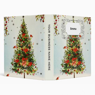 Classeur Parties scintillant Winter Deer Forest Rose Floral