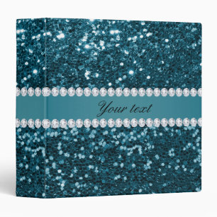 Classeur Parties scintillantes et diamants bleus turquoises
