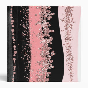 Classeur Parties scintillantes roses de Faux d'or de