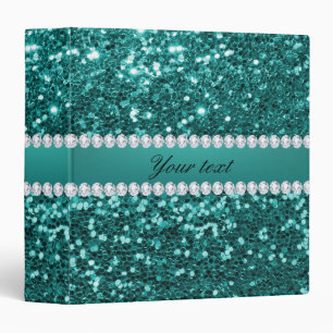 Classeur Parties scintillantes turquoises chics et diamants