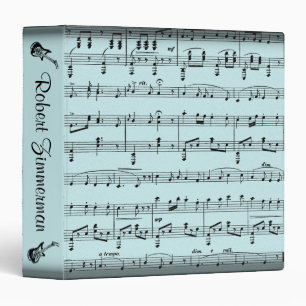 Classeur Partition Bleue Personnalisée Avec Guitare