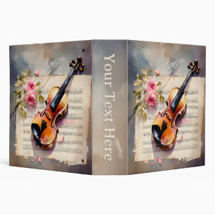 Classeur Partition de violon et fleur
