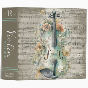 Classeur Partition de violon personnalisée élégante avec mo