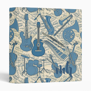 Classeur Partition Musique et instruments Blue/Ivory ID481