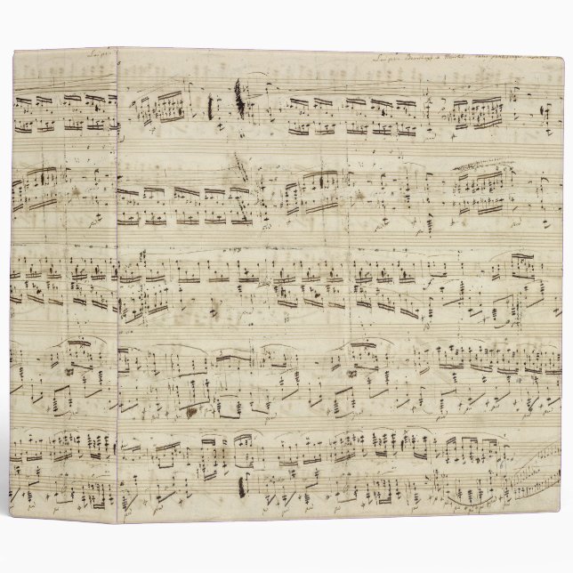 Classeur Partition sur parchemin manuscrite en encre (Devant/Côté)